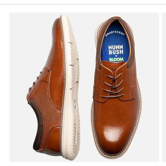 Nunn Bush Chase Plain Toe Oxford Dress Sneaker Shoes Cognac ,11M - Picture 4 of 10